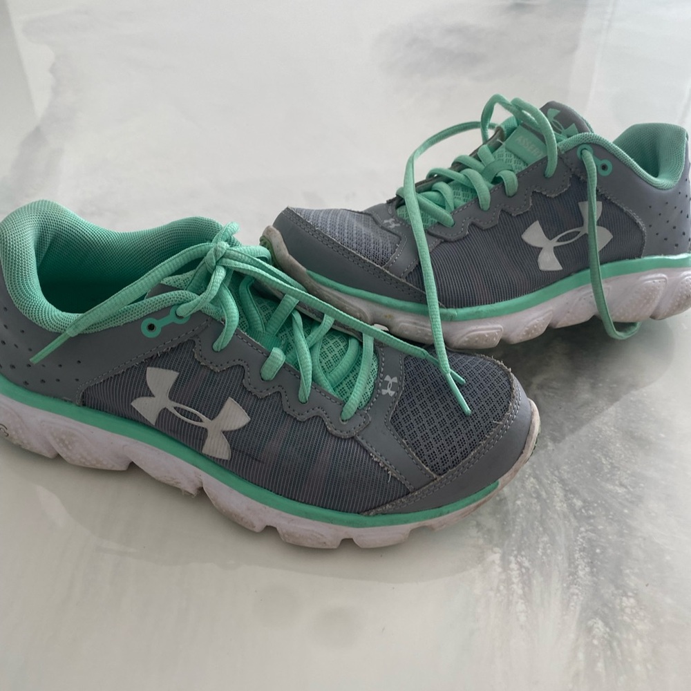 Under Armour Gray and Mint Sneakers
